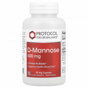 Protocol for Life Balance, D-Манноза, 500 мг , 90 вегетарианских капсул