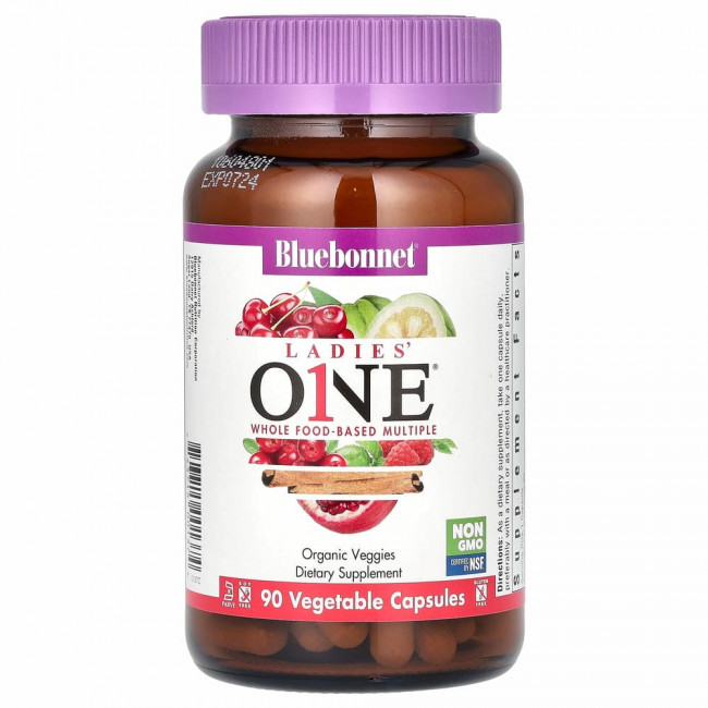 Bluebonnet Nutrition, Ladies 'ONE, комплекс на основе цельных продуктов, 90 растительных капсул Bluebonnet Nutrition, Ladies 'ONE, комплекс на основе цельных продуктов, 90 растительных капсул