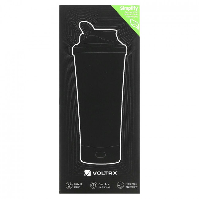 Voltrx, Vortex Electric Protein Shaker Bottle, Black, 24 oz (700 ml)