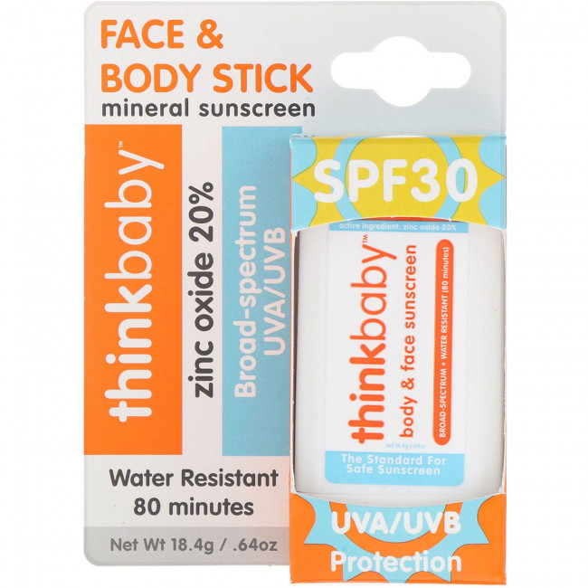 Think, Thinkbaby, солнцезащитное средство в виде стика, SPF 30, 18,4 г (0,64 унции) Think, Thinkbaby, солнцезащитное средство в виде стика, SPF 30, 18,4 г (0,64 унции)
