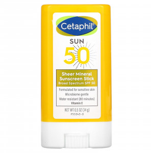 Cetaphil, Минеральный солнцезащитный стик-стик, SPF 50, 14 г (0,5 унции)