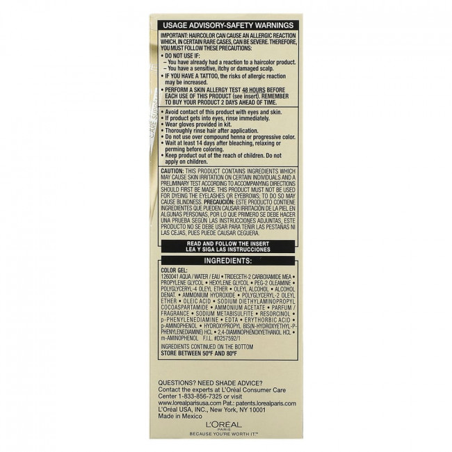 L'Oréal, Superior Preference, яркий, не выцветающий цвет, 6 светло-коричневых, 1 нанесение