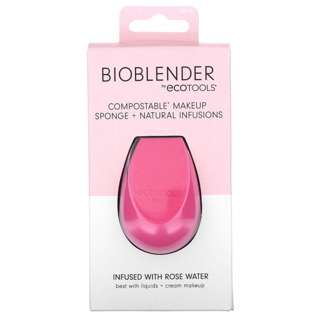 EcoTools, Bioblender, Compostable Makeup Sponge + Natural Infusions, Pink, 1 Sponge