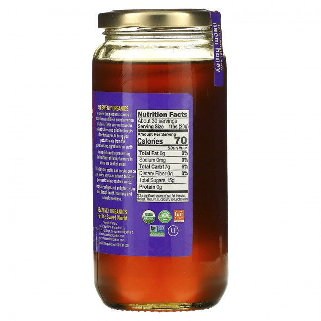 Heavenly Organics, 100% органический мед нима, 624 г (22 унции) Heavenly Organics, 100% органический мед нима, 624 г (22 унции)