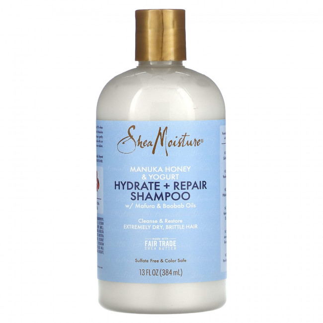 SheaMoisture, Manuka Honey & Yogurt, увлажняющий и восстанавливающий шампунь с маслами мафуры и баобаба, 384 мл (13 жидк. Унций) SheaMoisture, Manuka Honey & Yogurt, увлажняющий и восстанавливающий шампунь с маслами мафуры и баобаба, 384 мл (13 жидк. Унций)