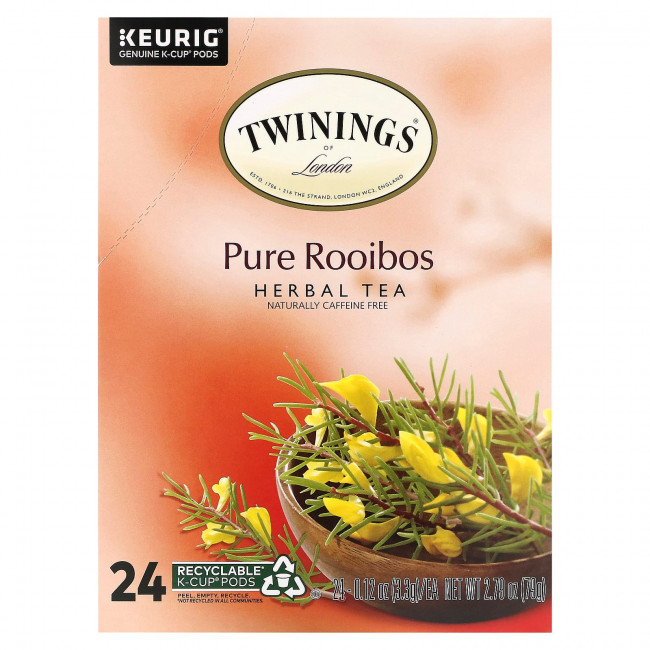 Twinings, Herbal Tea, чистый ройбуш, без кофеина, 24 чашки по 3,3 г (0,12 унции) Twinings, Herbal Tea, чистый ройбуш, без кофеина, 24 чашки по 3,3 г (0,12 унции)