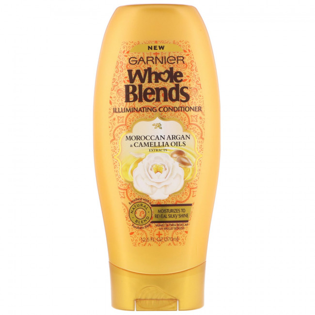 Garnier, Whole Blends, кондиционер для придания блеска, «Экстракты масел камелии и марокканской арганы», 370 мл Garnier, Whole Blends, кондиционер для придания блеска, «Экстракты масел камелии и марокканской арганы», 370 мл