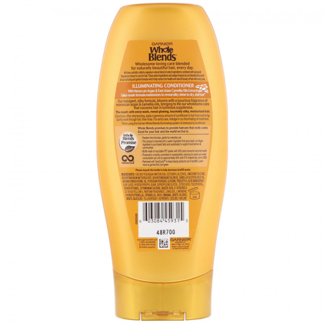 Garnier, Whole Blends, кондиционер для придания блеска, «Экстракты масел камелии и марокканской арганы», 370 мл Garnier, Whole Blends, кондиционер для придания блеска, «Экстракты масел камелии и марокканской арганы», 370 мл