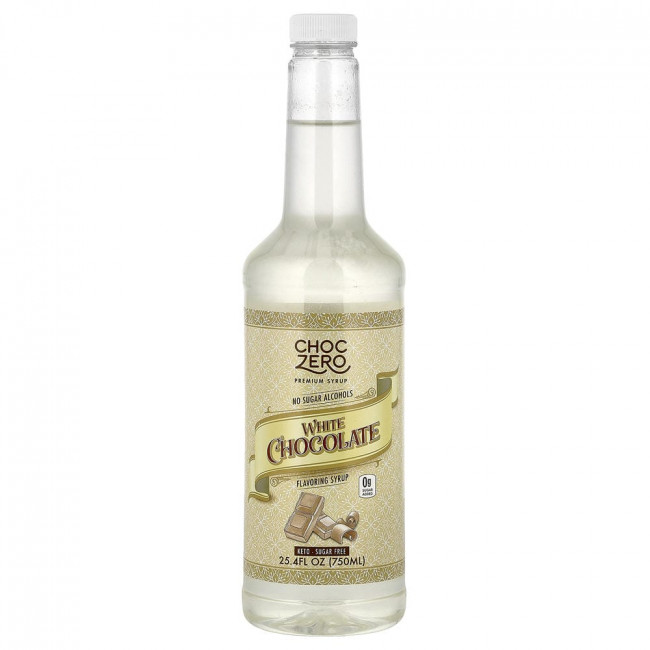 ChocZero, высококачественный сироп, белый шоколад, без сахара, 750 мл (25,4 жидких унций)
