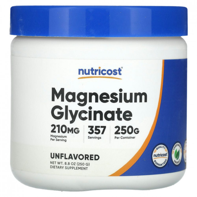 Nutricost, Magnesium Glycinate, Unflavored, 8.8 oz (250 g)