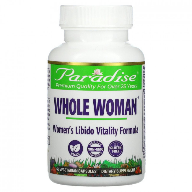 Paradise Herbs, Whole Woman, формула для поддержки жизненной силы женского либидо, 60 вегетарианских капсул Paradise Herbs, Whole Woman, формула для поддержки жизненной силы женского либидо, 60 вегетарианских капсул