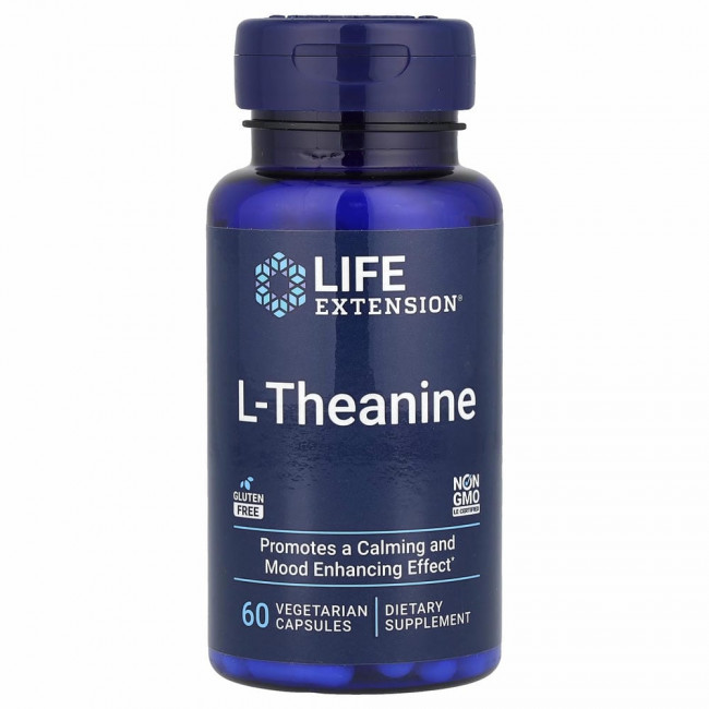 Life Extension, L-теанин, 100 мг, 60 растительных капсул Life Extension, L-теанин, 100 мг, 60 растительных капсул