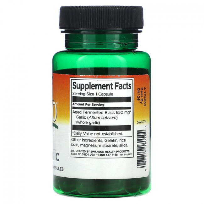 Swanson, Kyoto, Aged Black Garlic, 30 Capsules