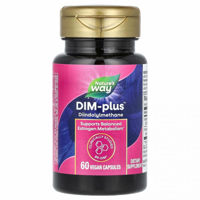 Nature's Way, DIM-Plus, Метаболизм эстрогенов, 60 вегетарианских капсул Nature's Way, DIM-Plus, Метаболизм эстрогенов, 60 вегетарианских капсул
