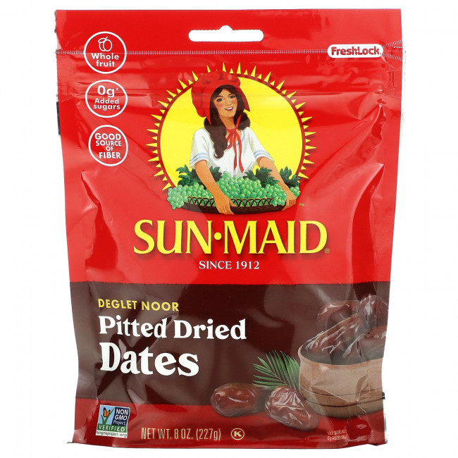 Sun-Maid, Деглет Нур, сушеные финики без косточек, 227 г (8 унций) Sun-Maid, Деглет Нур, сушеные финики без косточек, 227 г (8 унций)