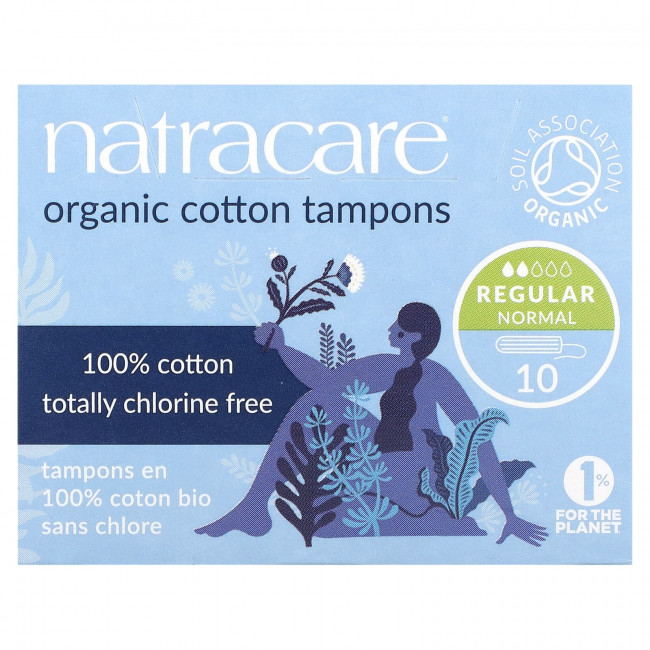 Natracare, Тампоны из органического хлопка, обычные, 10 тампонов Natracare, Тампоны из органического хлопка, обычные, 10 тампонов