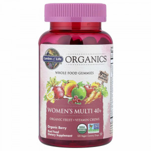 Garden of Life, MyKind Organics, мультивитамины для женщин в возрасте от 40 лет, органические ягоды, 120 веганских жевательных конфет