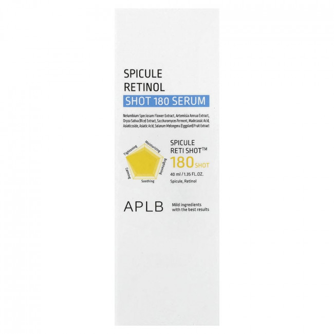APLB, сыворотка Spicule Retinol Shot 180, 40 мл (1,35 жидких унций) APLB, сыворотка Spicule Retinol Shot 180, 40 мл (1,35 жидких унций)