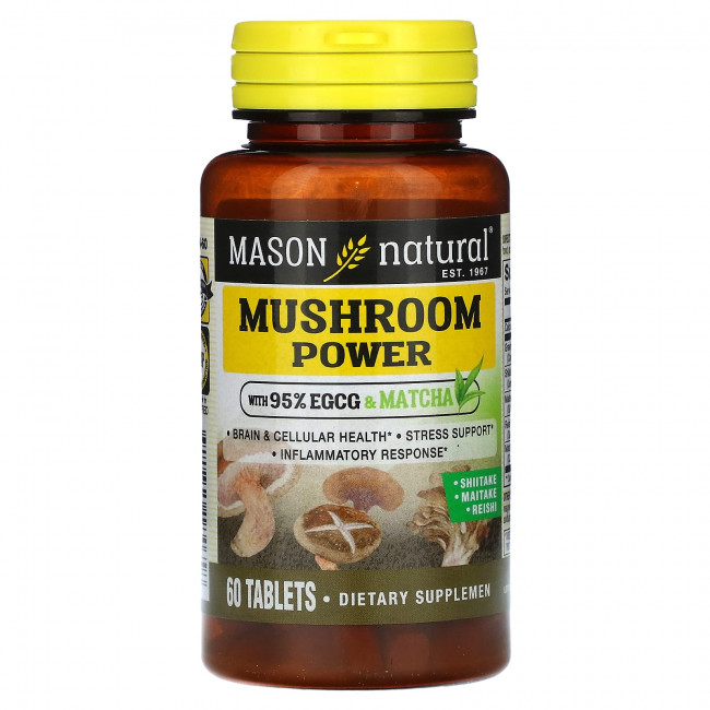 Mason Natural, Mushroom Power, 60 таблеток Mason Natural, Mushroom Power, 60 таблеток
