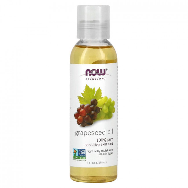 NOW Foods, Solutions, Grapeseed Oil, 4oz NOW Foods, Solutions, Grapeseed Oil, 4oz