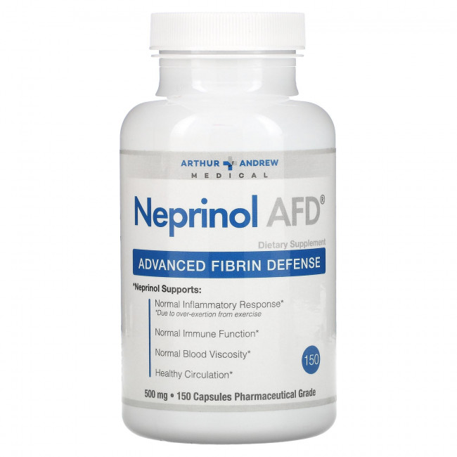 Arthur Andrew Medical, Neprinol AFD, улучшенная фибриновая защита, 500 мг, 150 капсул Arthur Andrew Medical, Neprinol AFD, улучшенная фибриновая защита, 500 мг, 150 капсул