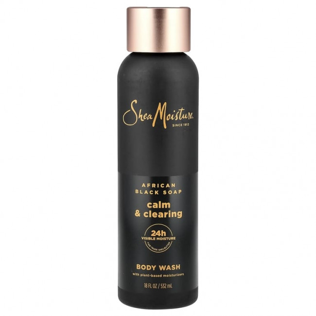 SheaMoisture, успокаивающий и очищающий гель для душа, африканское черное мыло, 532 мл (18 жидк. унций)