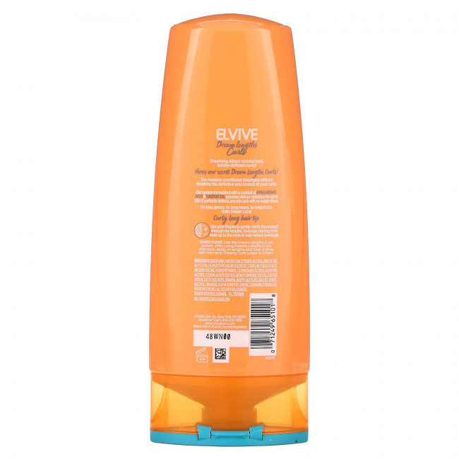 L'Oréal, Elvive, Dream Lengths Curls, увлажняющий кондиционер, для волнистых и вьющихся волос, 375 мл (12,6 жидк. Унции) L'Oréal, Elvive, Dream Lengths Curls, увлажняющий кондиционер, для волнистых и вьющихся волос, 375 мл (12,6 жидк. Унции)