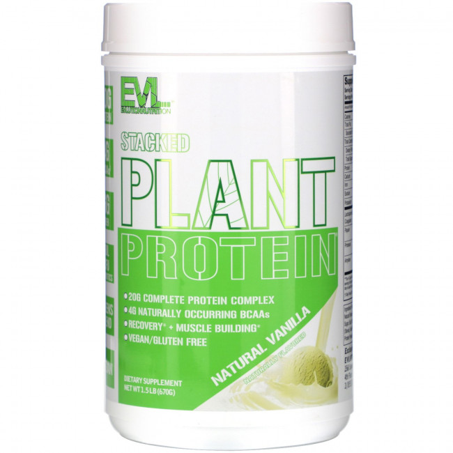EVLution Nutrition, Stacked Plant Protein, натуральная ваниль, 670 г (1,5 фунта) EVLution Nutrition, Stacked Plant Protein, натуральная ваниль, 670 г (1,5 фунта)