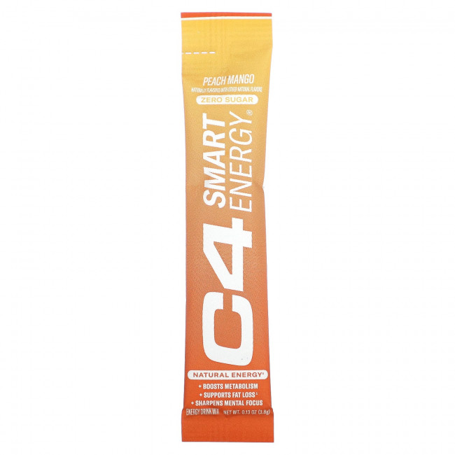 Cellucor, Смесь для энергетических напитков C4 Smart, персик и манго, 14 палочек по 3,8 г (0,13 унции) Cellucor, Смесь для энергетических напитков C4 Smart, персик и манго, 14 палочек по 3,8 г (0,13 унции)