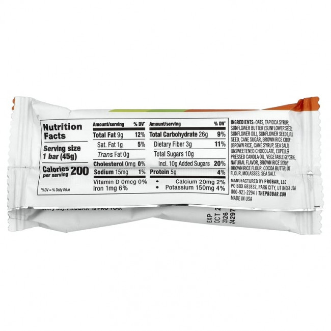ProBar, SNAK ™, энергетический батончик, овсяная крошка, 45 г (1,6 унции) (Товар снят с продажи) ProBar, SNAK ™, энергетический батончик, овсяная крошка, 45 г (1,6 унции) (Товар снят с продажи)