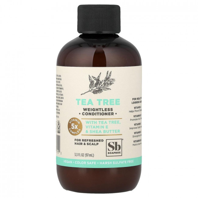 Кондиционер для волос Soapbox Tea Tree Weightless Conditioner, 97 мл (3,3 жидких унции)