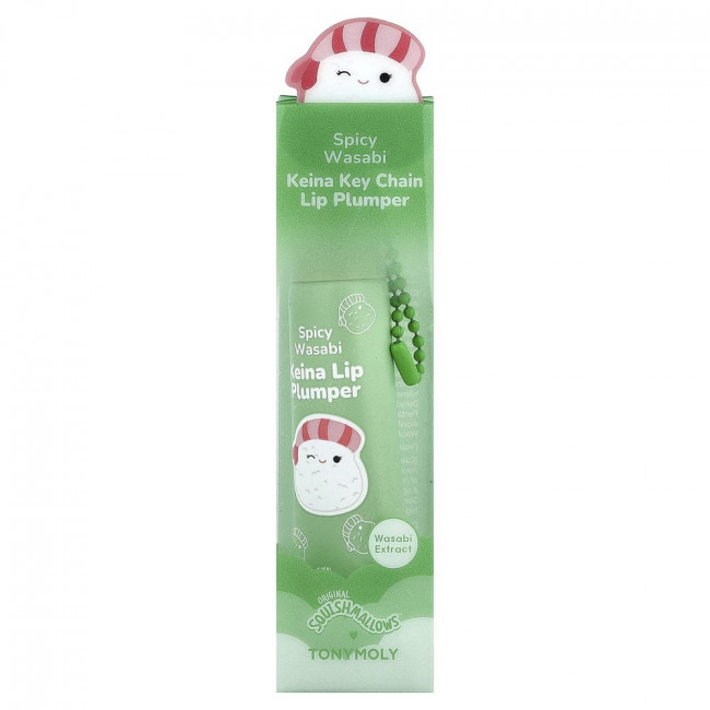 TonyMoly, Original Squishmallows™, Keina Key Chain Lip Plumper, Spicy Wasabi, 11 г TonyMoly, Original Squishmallows™, Keina Key Chain Lip Plumper, Spicy Wasabi, 11 г