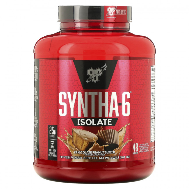 BSN, Syntha-6 Isolate, сухая протеиновая смесь, вкус шоколадного арахисового масла, 4.02 фунта (1.82кг) BSN, Syntha-6 Isolate, сухая протеиновая смесь, вкус шоколадного арахисового масла, 4.02 фунта (1.82кг)