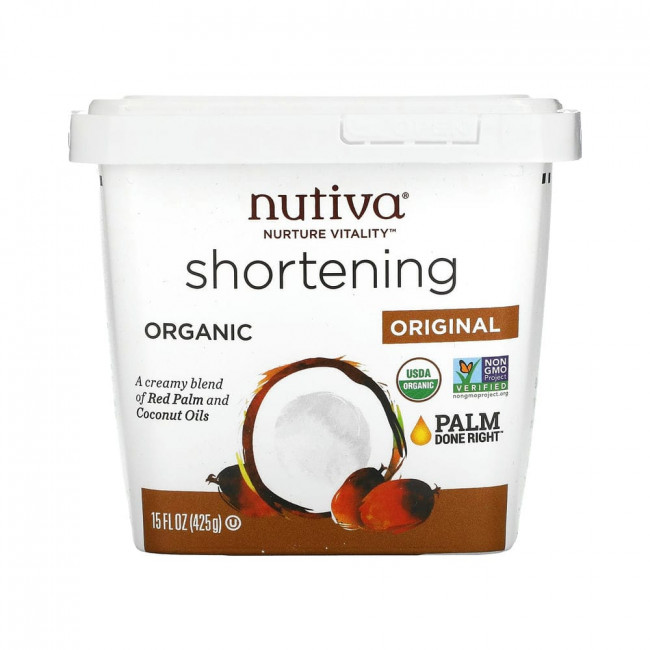 Nutiva, Органический кондитерский жир, натуральный, с кокосовым и красным пальмовым маслом, 425 г (15 унций) Nutiva, Органический кондитерский жир, натуральный, с кокосовым и красным пальмовым маслом, 425 г (15 унций)