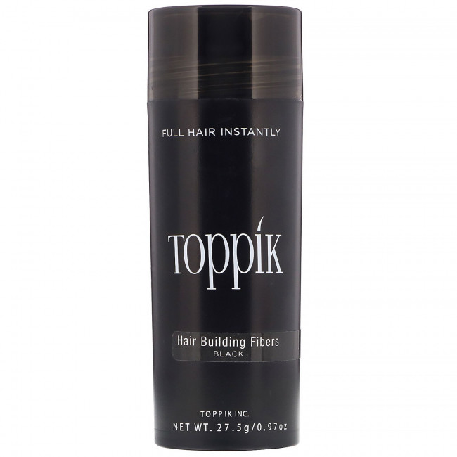 Toppik, Hair Building Fibers, загуститель для волос, оттенок черный, 27,5 г (0,97 унции)