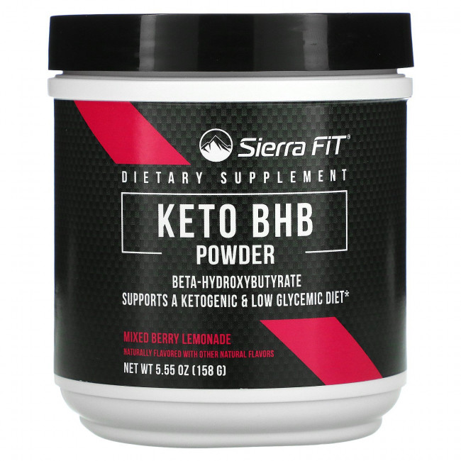 Sierra Fit, Keto BHB в порошке, бета-гидроксибутират, вкус ягодного лимонада, 158 г (5,55 унции) Sierra Fit, Keto BHB в порошке, бета-гидроксибутират, вкус ягодного лимонада, 158 г (5,55 унции)