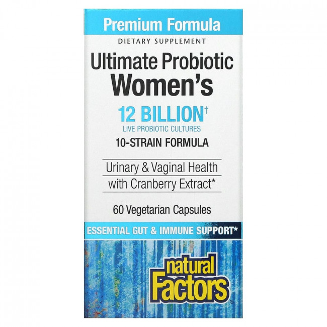 Natural Factors, Ultima Probiotic Women’s, пробиотик для женщин, 12 млрд КОЕ, 60 вегетарианских капсул Natural Factors, Ultima Probiotic Women’s, пробиотик для женщин, 12 млрд КОЕ, 60 вегетарианских капсул