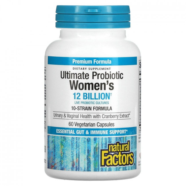 Natural Factors, Ultima Probiotic Women’s, пробиотик для женщин, 12 млрд КОЕ, 60 вегетарианских капсул Natural Factors, Ultima Probiotic Women’s, пробиотик для женщин, 12 млрд КОЕ, 60 вегетарианских капсул