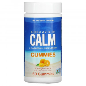 Natural Vitality, CALM, жевательные мармеладки против стресса, апельсин, 60 жевательных таблеток Natural Vitality, CALM, жевательные мармеладки против стресса, апельсин, 60 жевательных таблеток