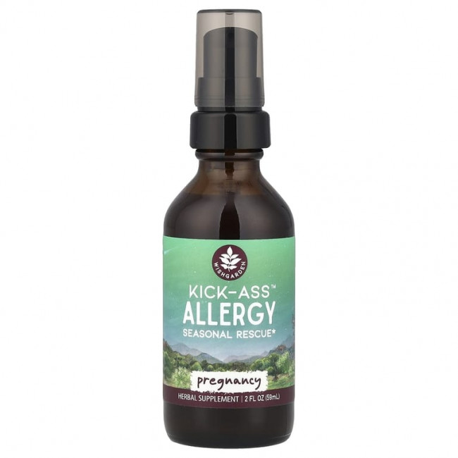 WishGarden Herbs, Kick-Ass ™ Allergy, для беременных, 59 мл (2 жидк. Унции) WishGarden Herbs, Kick-Ass ™ Allergy, для беременных, 59 мл (2 жидк. Унции)