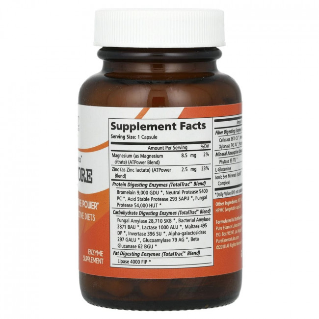 Pure Essence, Real-Zymes, Omnivore, 30 Vegi-Caps