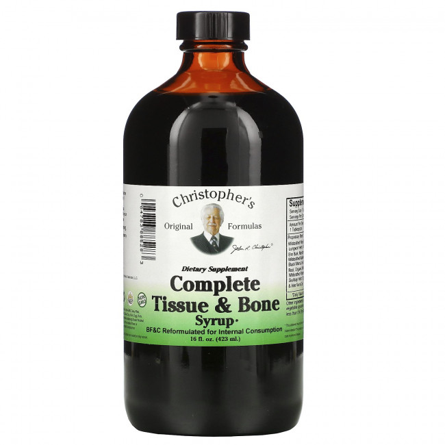 Christopher's Original Formulas, Complete, сироп для тканей и костей, 16 жидких унций (423 мл) Christopher's Original Formulas, Complete, сироп для тканей и костей, 16 жидких унций (423 мл)