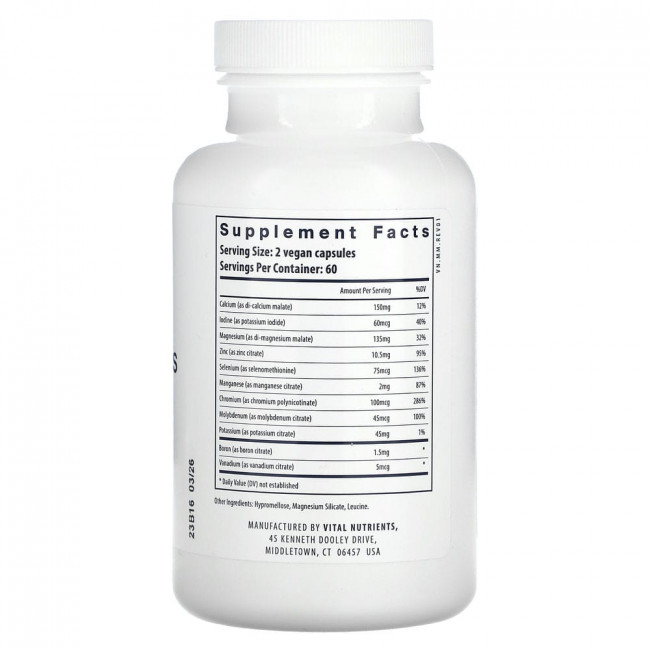 Vital Nutrients, Multi-Minerals (without Copper & Iron), 120 Vegan Capsules