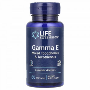 Life Extension, Gamma E, смесь токоферолов и токотриенолов, 60 мягких таблеток