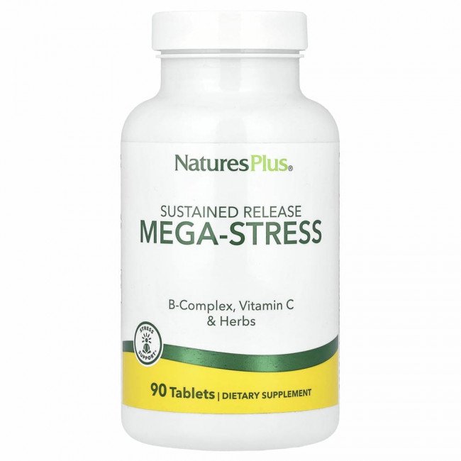 NaturesPlus, Mega-Stress, длительное высвобождение, 90 таблеток NaturesPlus, Mega-Stress, длительное высвобождение, 90 таблеток