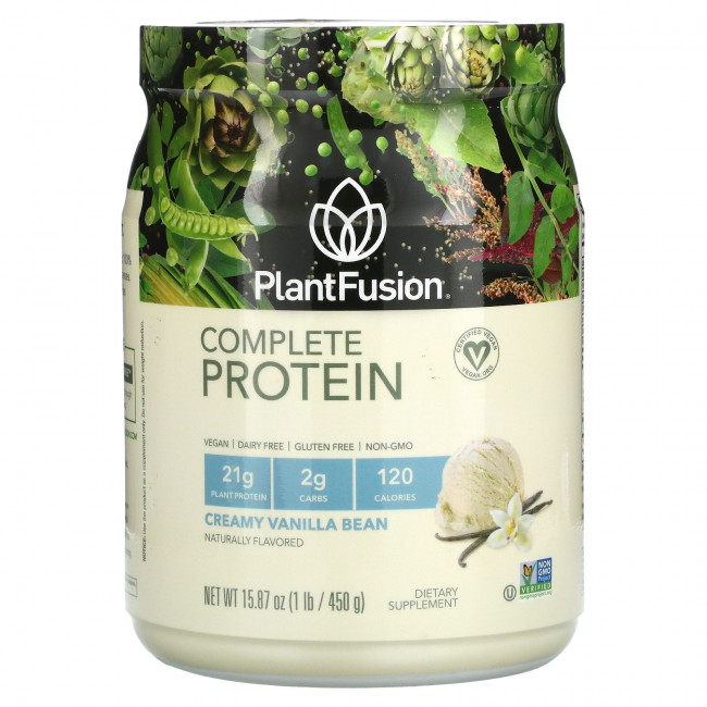 PlantFusion, Complete Protein, сливочные стручки ванили, 450 г (15,87 унции) PlantFusion, Complete Protein, сливочные стручки ванили, 450 г (15,87 унции)