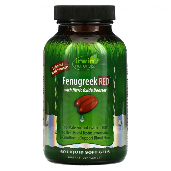 Irwin Naturals, Пажитник RED с бустером оксида азота, 60 желатиновых капсул Irwin Naturals, Пажитник RED с бустером оксида азота, 60 желатиновых капсул