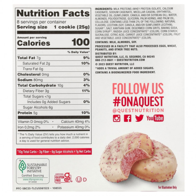 Quest Nutrition, глазированное печенье, клубничный торт, 8 шт. по 25 г (0,88 унции) Quest Nutrition, глазированное печенье, клубничный торт, 8 шт. по 25 г (0,88 унции)