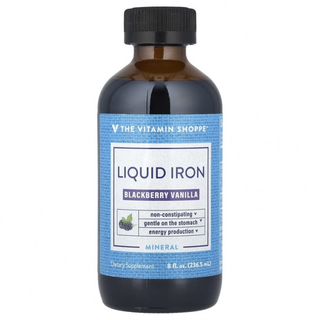 The Vitamin Shoppe, Liquid Iron, ежевика и ваниль, 236,5 мл (8 жидк. Унций) The Vitamin Shoppe, Liquid Iron, ежевика и ваниль, 236,5 мл (8 жидк. Унций)