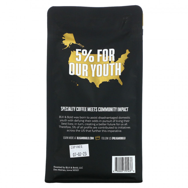 BLK & Bold, Specialty Coffee, молотый, средний, рост и GRND, 12 унций (340 г) BLK & Bold, Specialty Coffee, молотый, средний, рост и GRND, 12 унций (340 г)